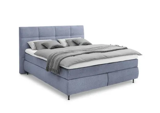  Boxspringbett ALICA- Liegefläche ca. 180x200 cm, Stoff, Hellblau	