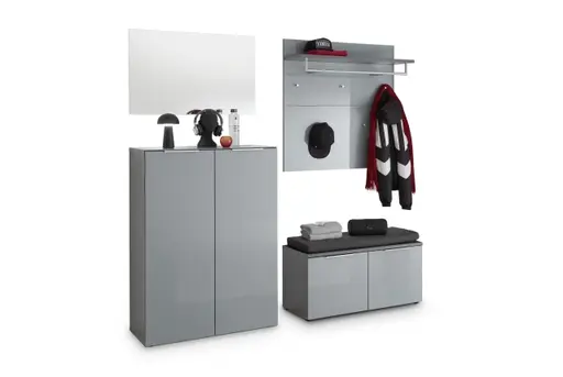 Garderobenpaneel GILLIAN - B/H/T ca. 97x96x30 cm, Graphit