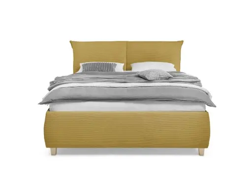 Bettgestell ALICA- Liegefläche ca. 180x200 cm, Stoff, Senfgelb