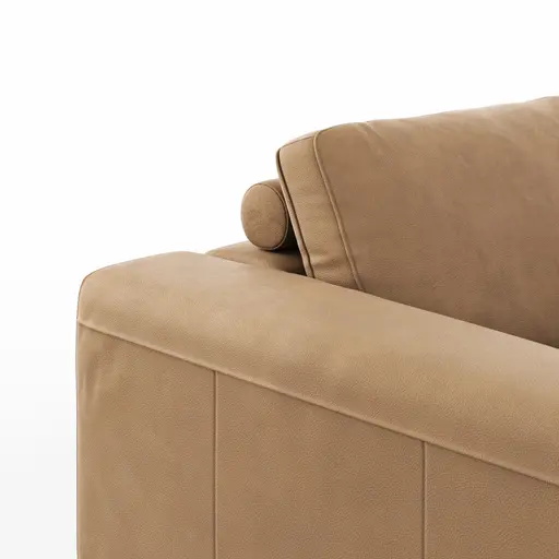 Ecksofa Solano - 2,5-Sitzer mit Ecke Rechts, Leder, Hellbraun