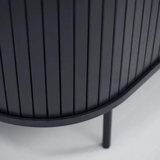 Sideboard - B ca. 120 cm, Eiche Furnier, Schwarz