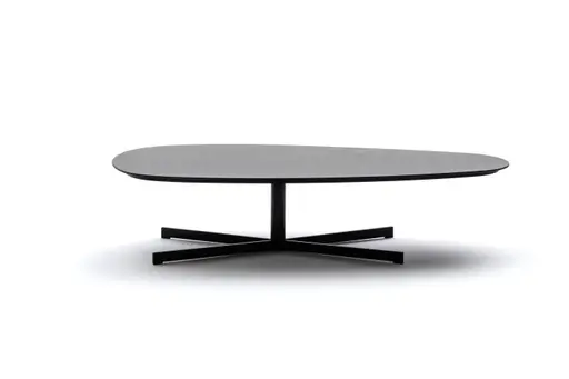 Couchtisch Eir - LBH ca. 58x118x28 cm, Keramik, Schwarz