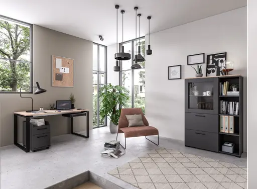 Rollcontainer - B. ca. 32,6 cm, Graphit