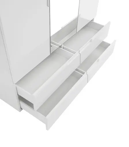 Kleiderschrank - B ca. 126 cm, Weiß