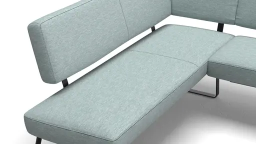 Eckbank Carmelo - Breite ca. 169x215 cm, Velour, Hellblau