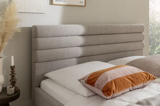 Polsterbett - Liegefläche ca. 180x200 cm, Stoff, beige