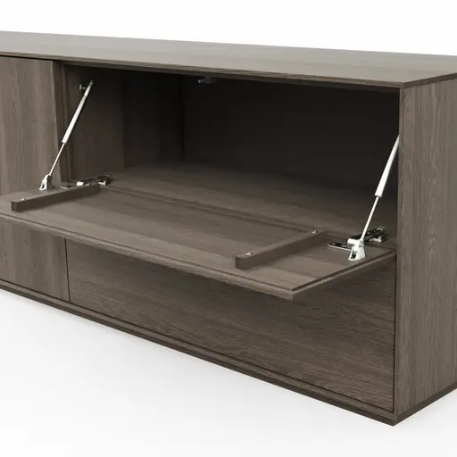 Mediaboard Saratoga - Buche massiv, silbergrau geölt