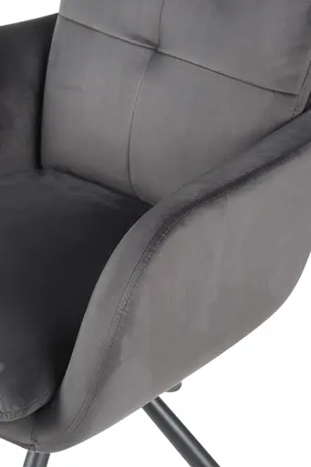 Armlehnstuhl - drehbar, Samtvelour, Dunkelgrau