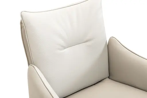 Armlehnstuhl - drehbar, Leder, Silbergrau