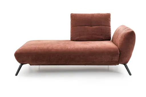 Recamiere rechts - inkl. Bettkasten, Stoff, Kupfer