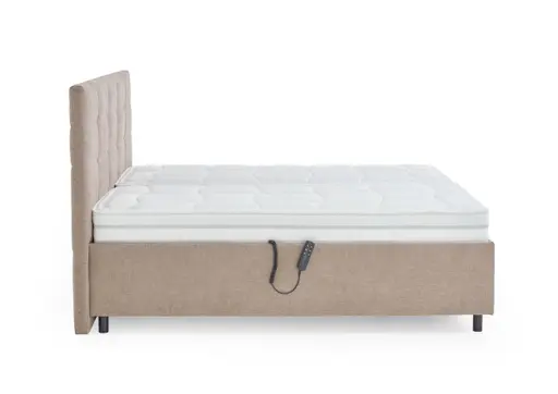 Polsterbett - Liegefläche ca. 180x200 cm, Lattenrahmen motorisch, Stoff, Rose