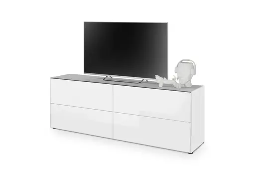 Lowboard - B ca. 181 cm, Weiß, Keramikoptik