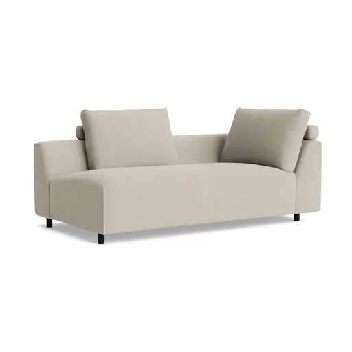Longchair Sorano - freistehend, Stoff, Graubeige