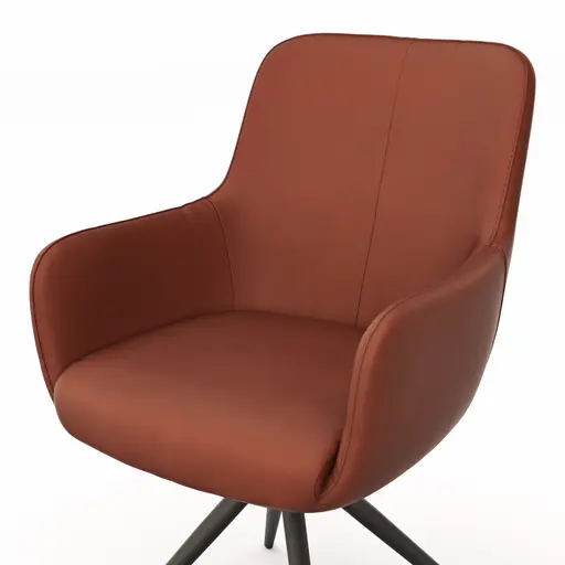 Armlehnstuhl Mis - Leder, Rost, Gestell, Schwarz