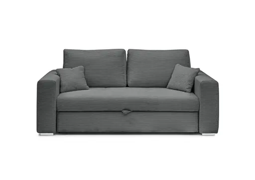 Sofa JORDEN 2 - 2-Sitzer inkl. Schlafftunktion mit Bettkasten, Stoff, Grau