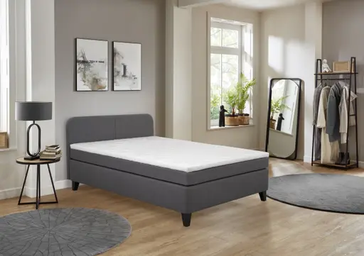 Boxspringbett- Liegefläche ca. 140x200 cm, Stoff, Anthrazit