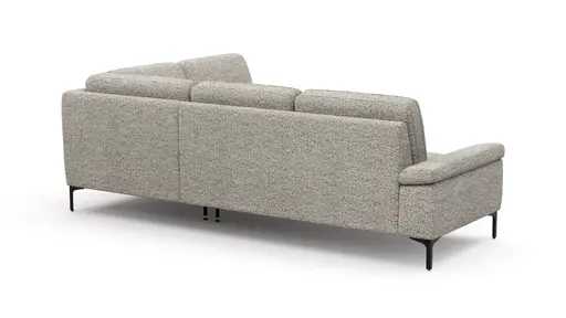Ecksofa Matero - 2-Sitzer mit Ecke rechts, Stoff, Graubeige