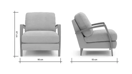 Sessel Karasu - Chic, Stoff, Natur