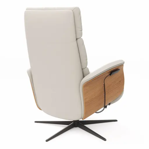 Relaxsessel Amila - Größe L, inkl. 4-motorischer Relaxfunktion und Aufstehhilfe, Leder, Silbergrau