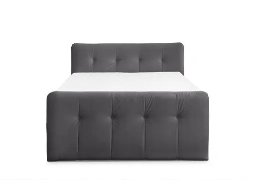 Boxspringbett HOLLIE- Liegefläche ca. 180x200 cm, Stoff, Schlamm, TFK H3/TFK H3