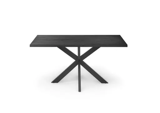 Esstisch - LB ca. 140x90 cm, Schwarzstahl, Schwarz