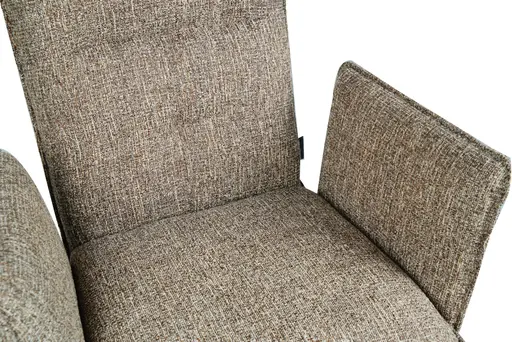 Armlehnstuhl MARCIA - drehbar, Stoff, Braun