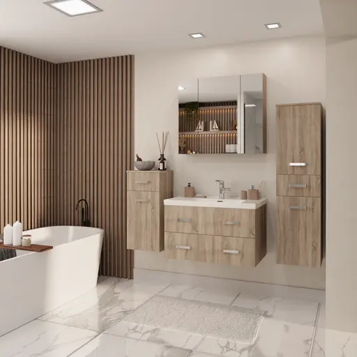 Badblock- B ca. 151 cm, Eiche Dekor