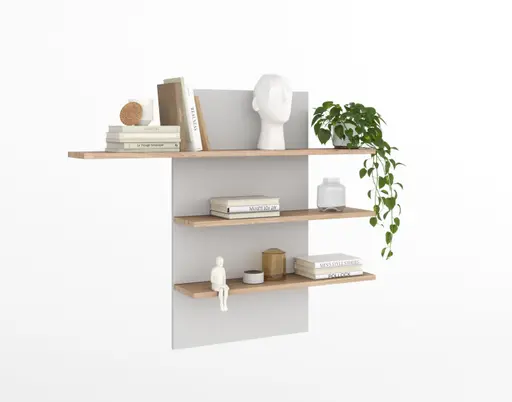 Hängepaneel - B ca. 120 cm, Kreidefarben, Eiche bianco massiv geölt