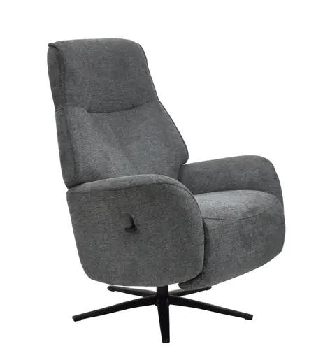 TV-Sessel MARCELAS - drehbar, Relaxfunktion, Kopfteilverstellung, Stoff, Grau