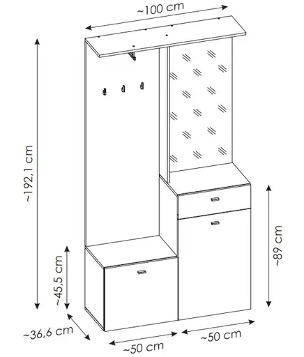 Garderobe - Kaschmir, Cremona Eiche Nachbildung