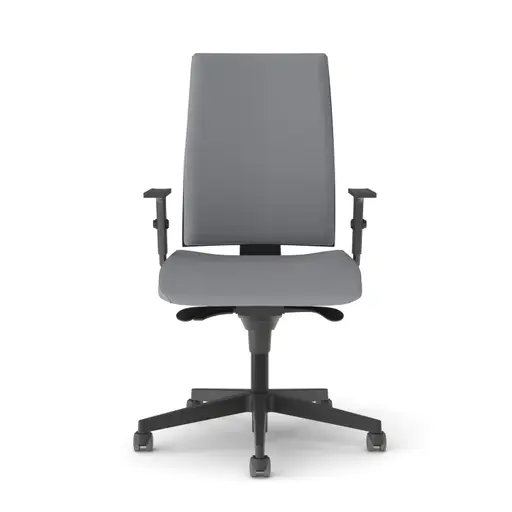 Bürodrehstuhl - mit Armlehne, Synchronmechanik, Stoff, Grau