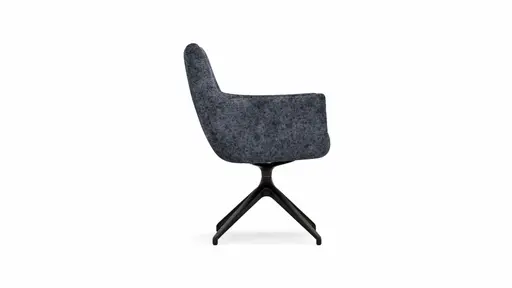 Armlehnstuhl Calgary - drehbar, Stoff, Dunkelblau