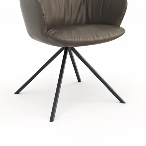 Armlehnstuhl Pegara - Leder, Dunkelbraun