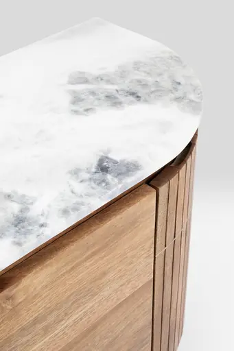 Sideboard- Massivholz, Mango, Gebeizt, Marmorplatte