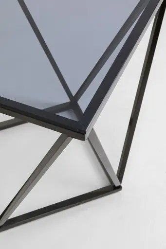 Beistelltisch - BHT ca. 50x55x50 cm, Stahl, Schwarz, Glas, Klar