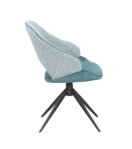 Stuhl MERIEM - drehbar, Stoff, Blau