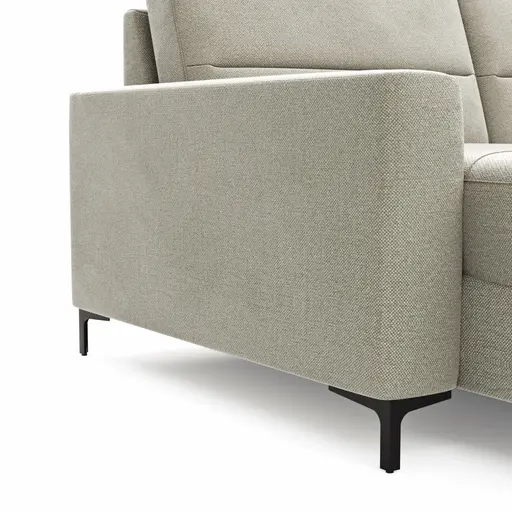 Wohnlandschaft Merlos H - Longchair links und 2,5-Sitzer mit Ecke rechts inkl. Relaxfunktion (motorisch), Stoff, Natur