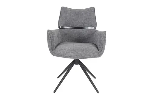 Armlehnstuhl MARJA - drehbar, Stoff, Grau