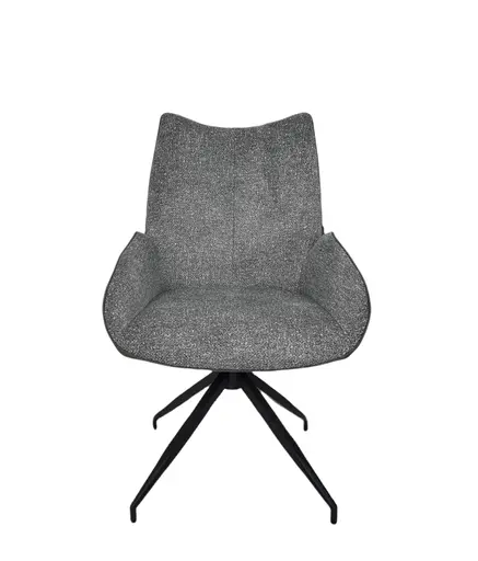 Stuhl MAUREEN - drehbar, Stoff, Grau, Braun