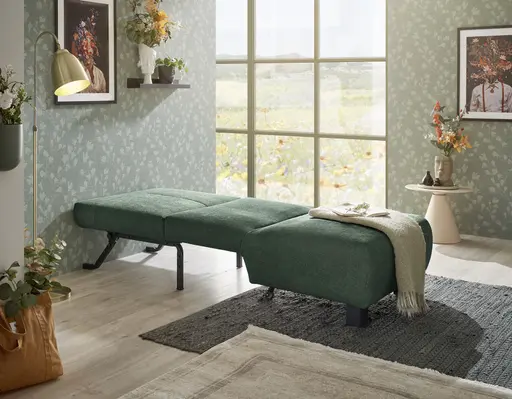  Faltsessel EBBY - ohne Armlehne inkl. Schlaffunktion, Stoff, Dunkelgrün