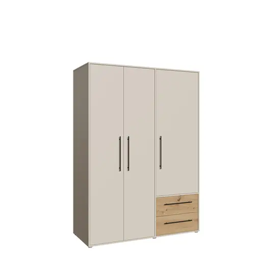  Drehtürenschrank FATHIE- B ca. 144 cm, Sand, Eiche Dekor