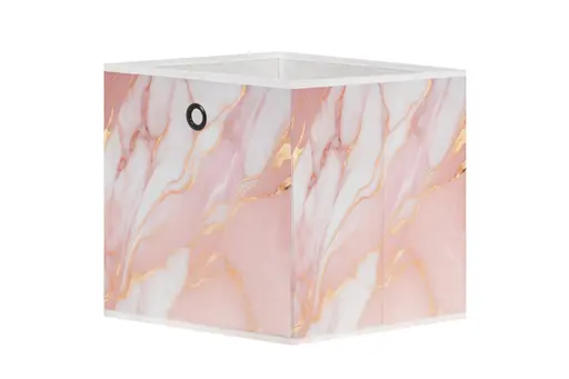 Faltbox - Stoff, Marmor Rosa/Gold