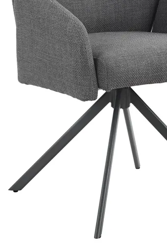 Armlehnstuhl - drehbar, Stoff, Grau