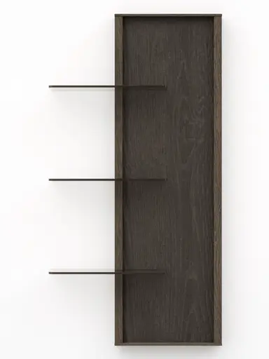 Wandregal Saratoga - rechtsseitig, Buche massiv, silbergrau geölt