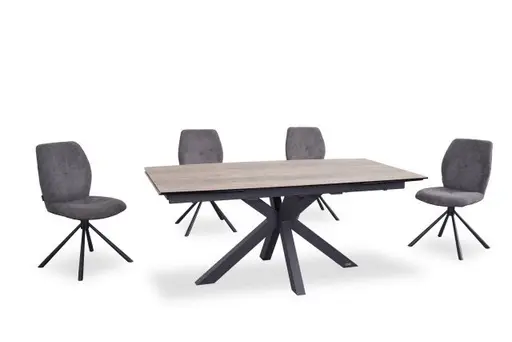 Stuhl MANOA - drehbar, Stoff, Dunkelgrau