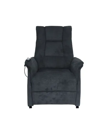 TV-Sessel MIKALA - Aufstehhilfe, Relaxfunktion, Kopfteilverstellung, Stoff, Schwarz