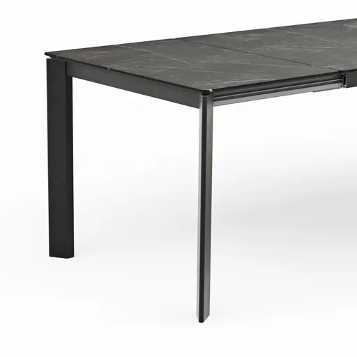 Esstisch Menosa - ausziehbar, LB ca. 140x90 cm, Laminat, Marmor Schwarz