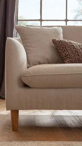 Sofa Burnley - 3-Sitzer, Stoff, Graubeige