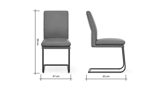 Freischwinger Valloni, Leder, Hellblau