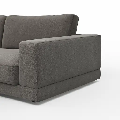 Ecksofa Juni - Longchair links mit 1,5-Sitzer, Stoff, Schwarz